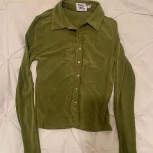 Princess Polly Green Button Up